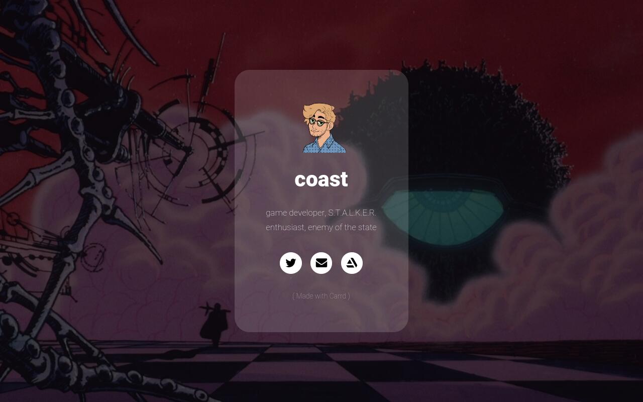 Carrd profile picture for @coast